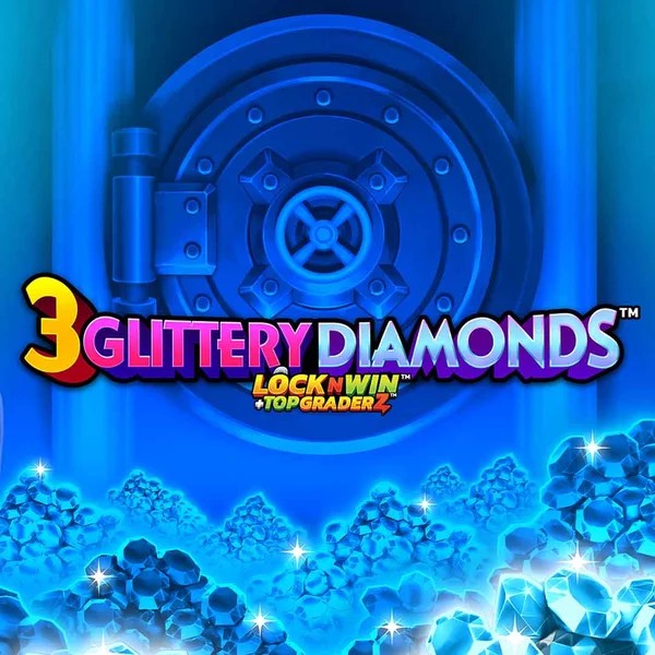 Official Slots logo: 3 Glittery Diamonds by PearFiction Studios at Betrepublic Casino